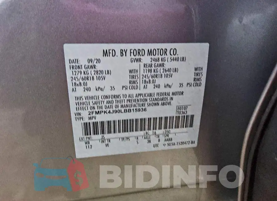 2FMPK4J90LBB15936 Photo# 13