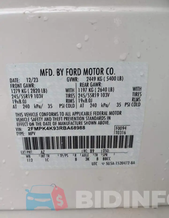 2FMPK4K93RBA68988 Photo# 13