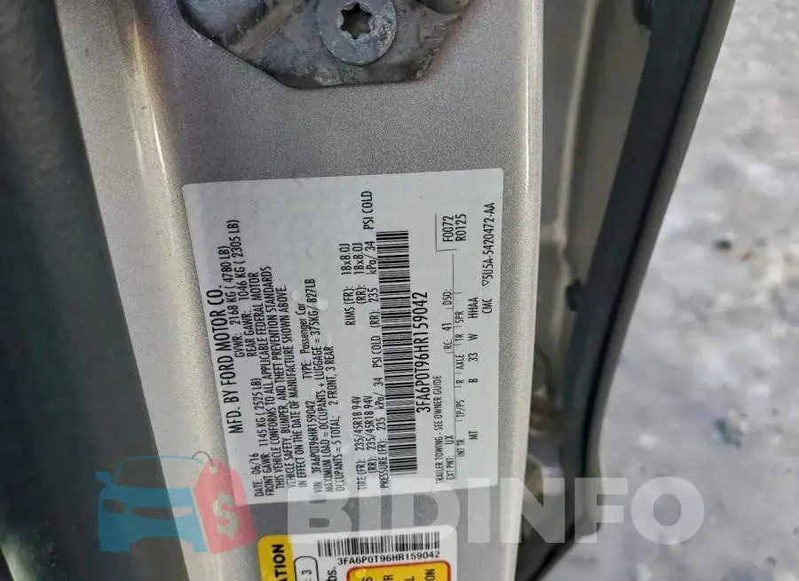 3FA6P0T96HR159042 Photo# 12