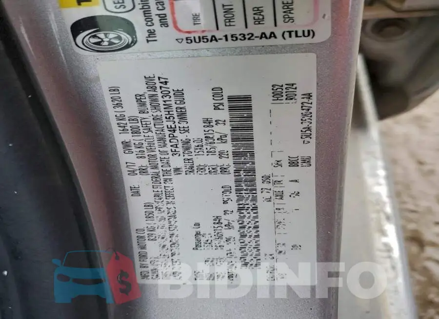 3FADP4EJ5HM130747 Photo# 12
