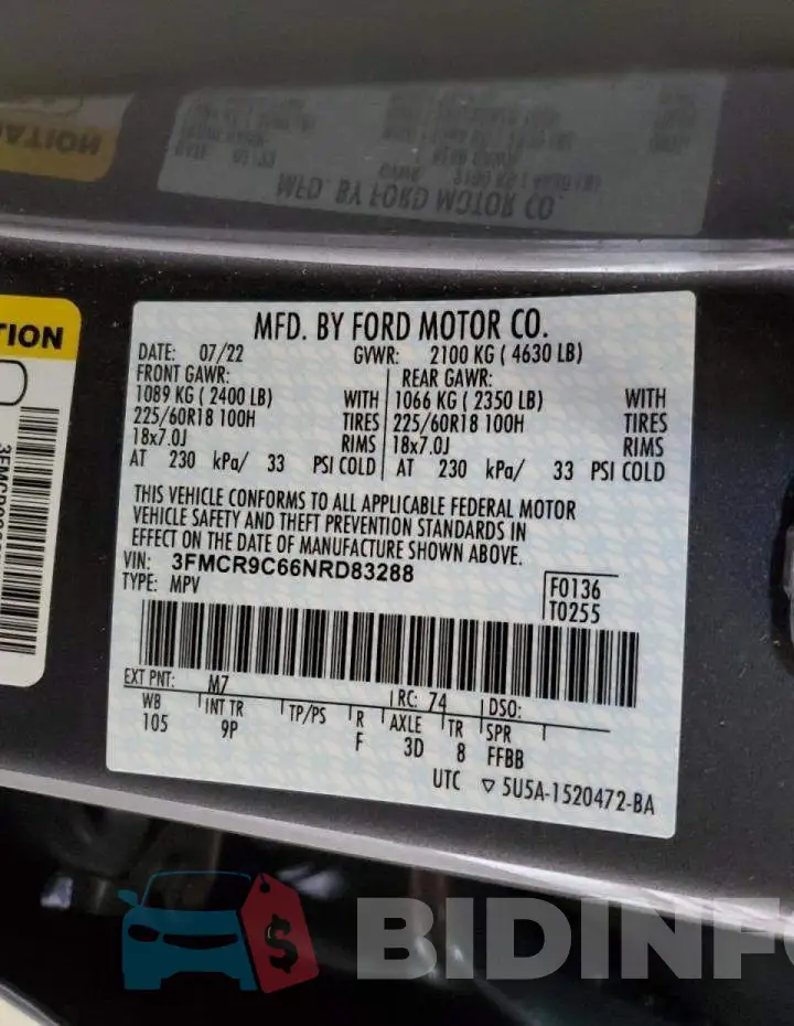3FMCR9C66NRD83288 Photo# 13