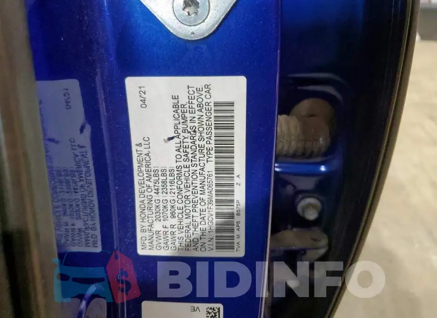 1HGCV1F39MA065761 Photo# 12