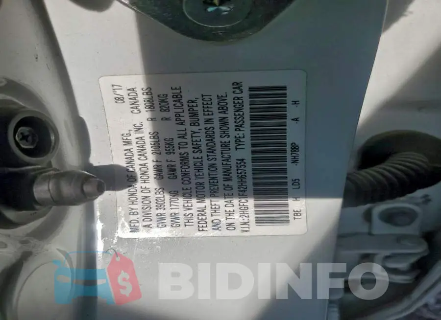 2HGFC1F42HH657554 Photo# 12