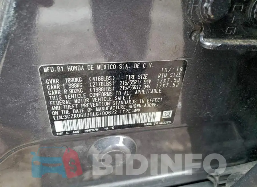 3CZRU6H35LG700622 Photo# 13