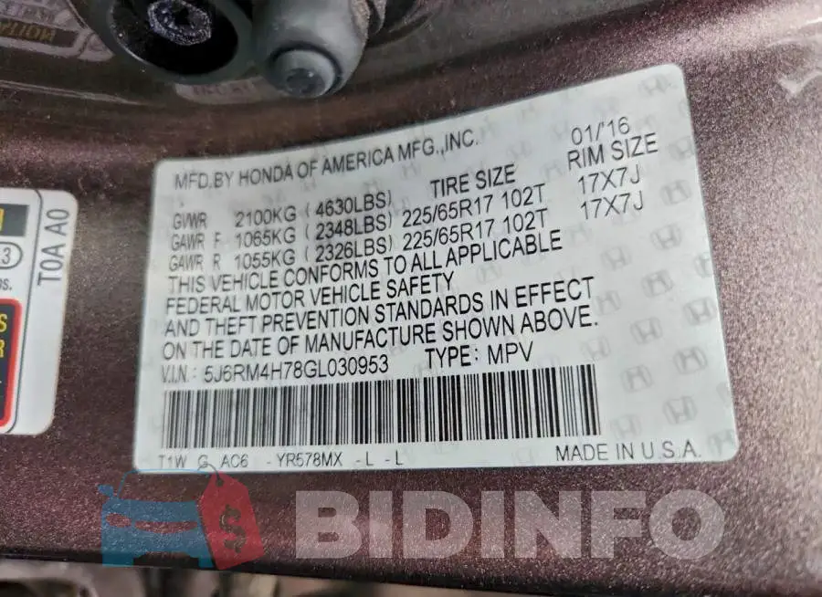 5J6RM4H78GL030953 Photo# 13