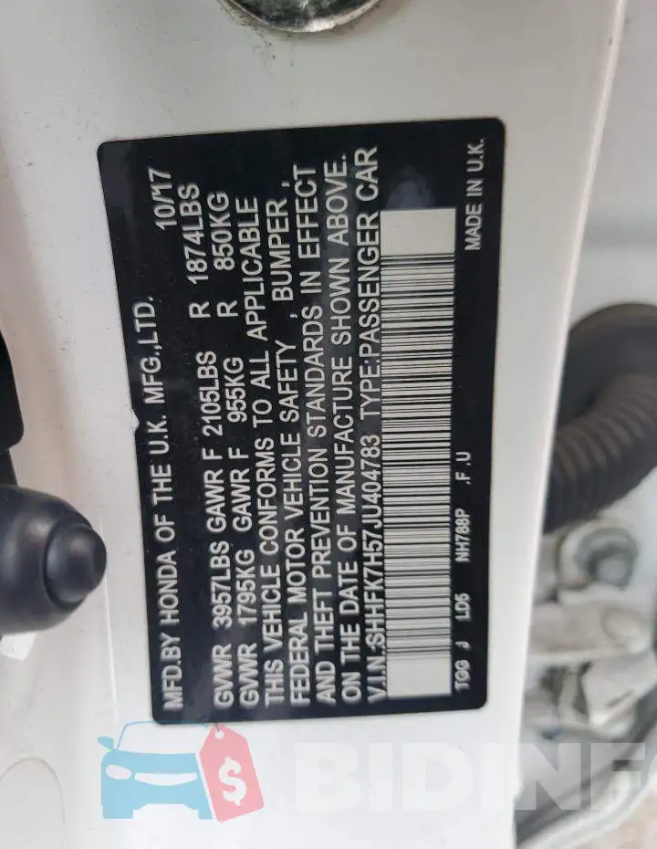 SHHFK7H57JU404783 Photo# 12