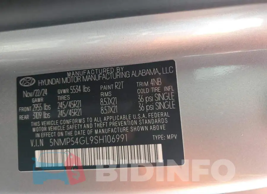 5NMP54GL9SH106991 Photo# 13
