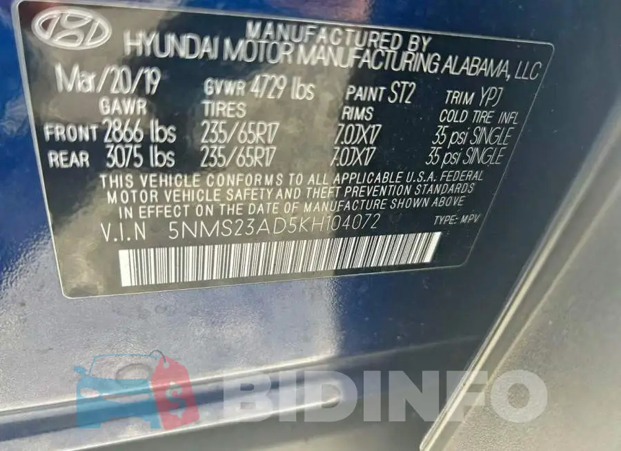 5NMS23AD5KH104072 Photo# 10