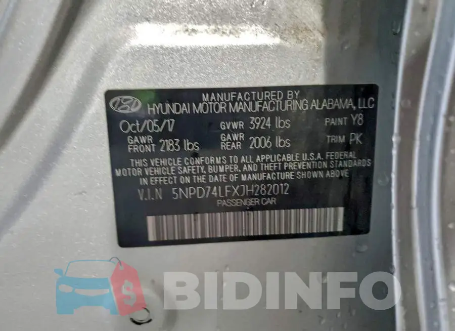 5NPD74LFXJH282012 Photo# 12