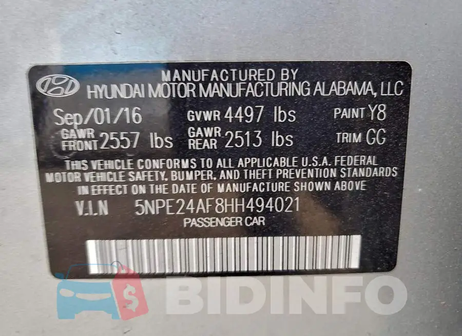 5NPE24AF8HH494021 Photo# 12