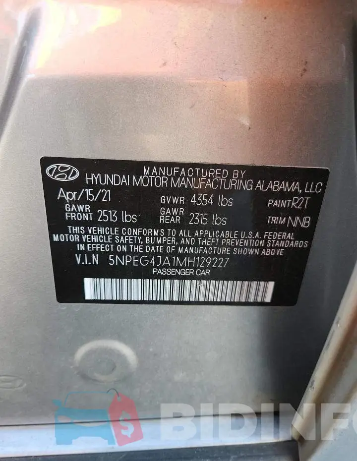 5NPEG4JA1MH129227 Photo# 12