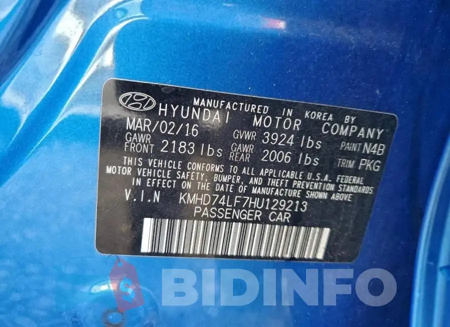 KMHD74LF7HU129213 Photo# 12