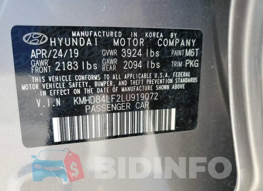 KMHD84LF2LU919072 Photo# 12