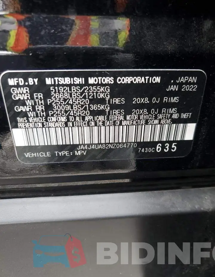 JA4J4UA82NZ064770 Photo# 13