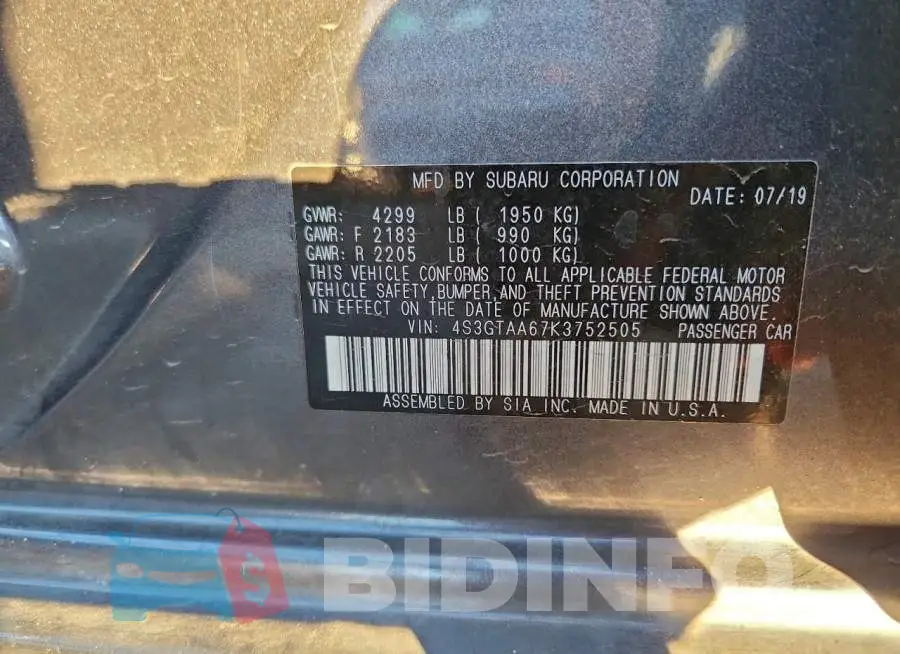 4S3GTAA67K3752505 Photo# 12
