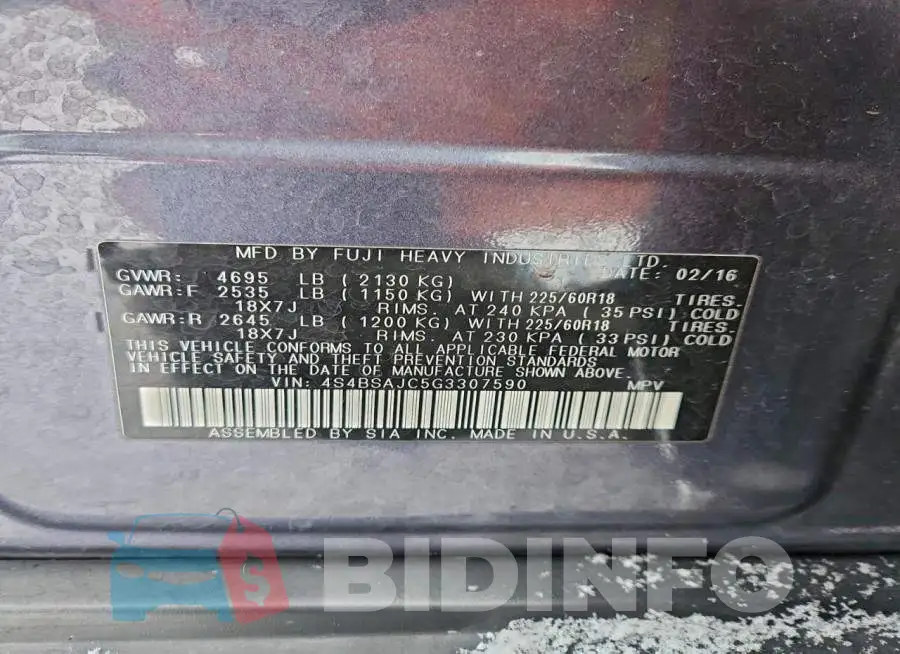 4S4BSAJC5G3307590 Photo# 13