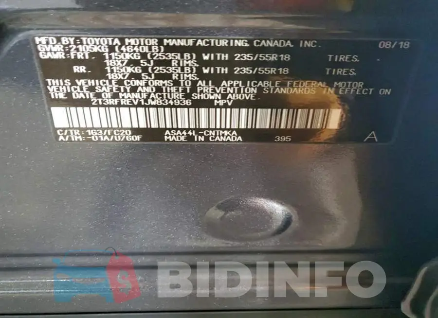 2T3RFREV1JW834936 Photo# 12