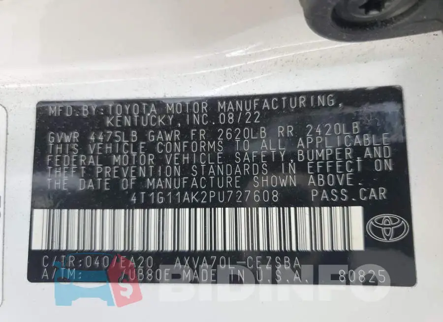 4T1G11AK2PU727608 Photo# 13