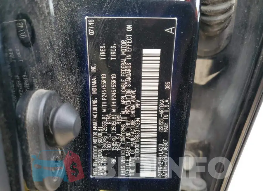 5TDDKRFH9GS314394 Photo# 14
