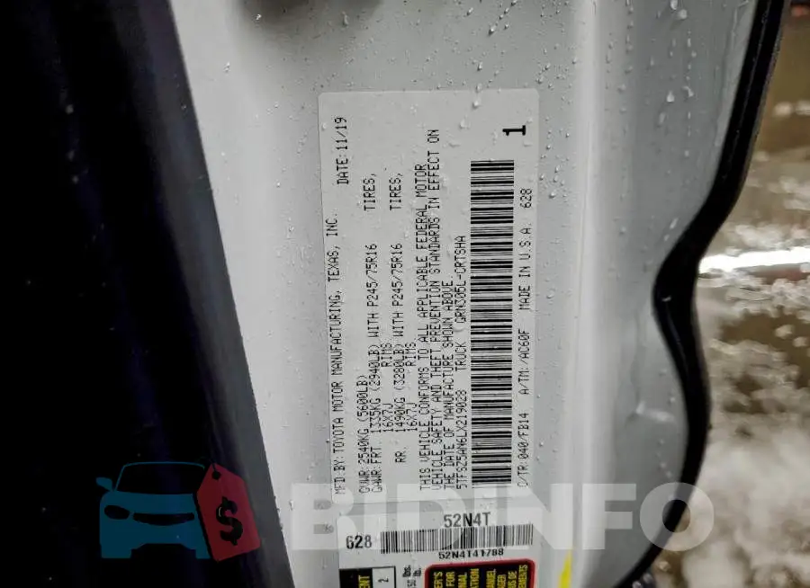 5TFSZ5AN6LX219028 Photo# 12
