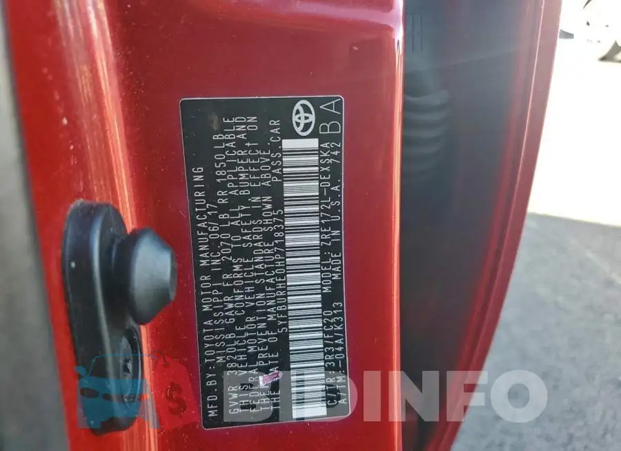 5YFBURHE0HP718375 Photo# 13