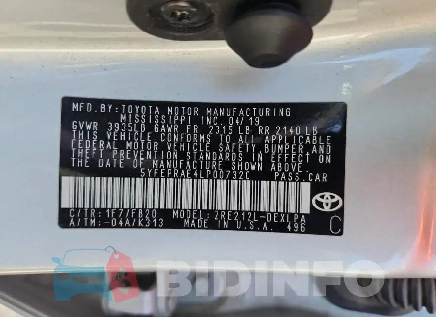 5YFEPRAE4LP007320 Photo# 12