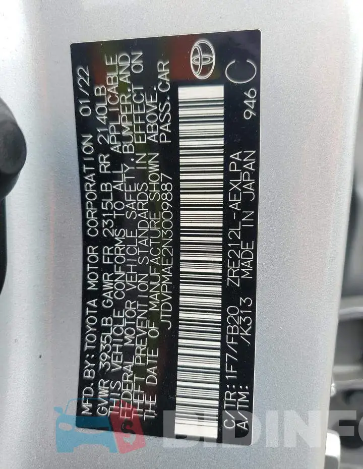 JTDVPMAE2N3009887 Photo# 12