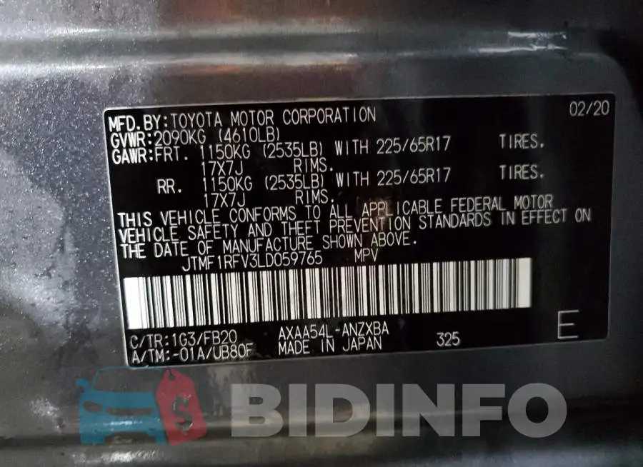 JTMF1RFV3LD059765 Photo# 14