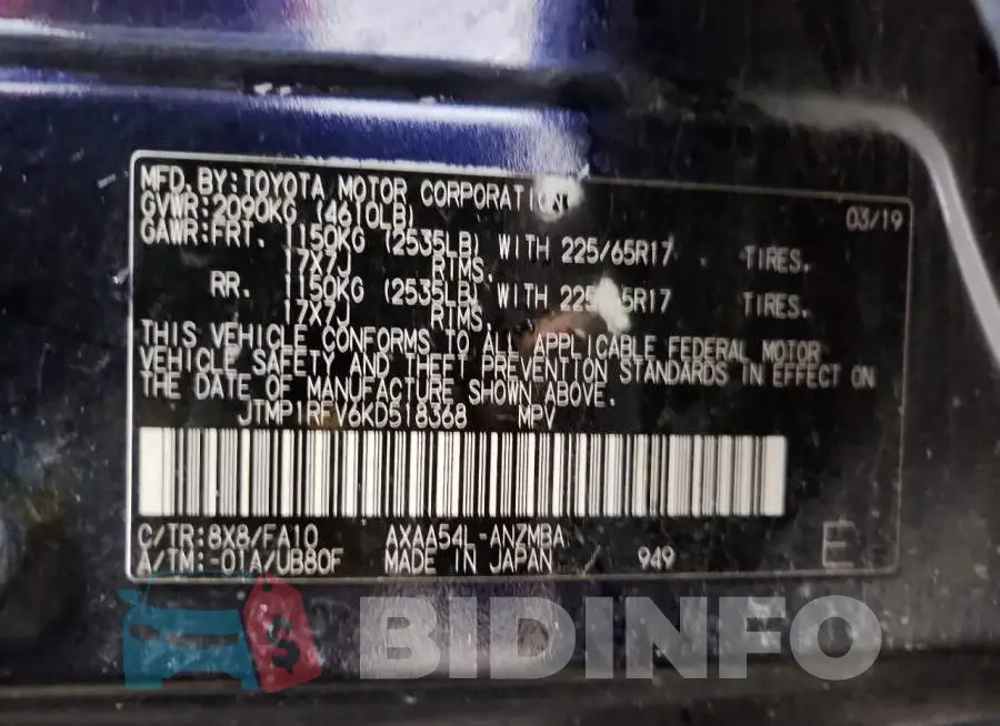 JTMP1RFV6KD518368 Photo# 14