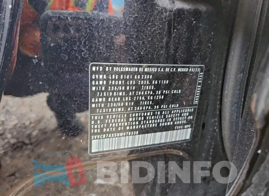 3VVCB7AX5NM078338 Photo# 13