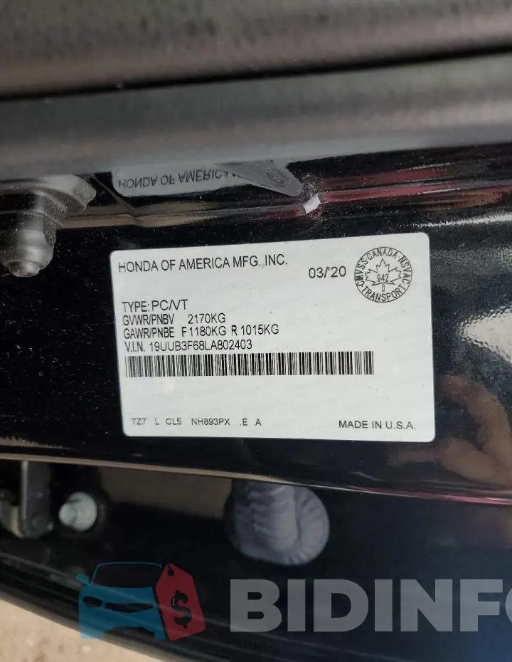 19UUB3F68LA802403 Photo# 12