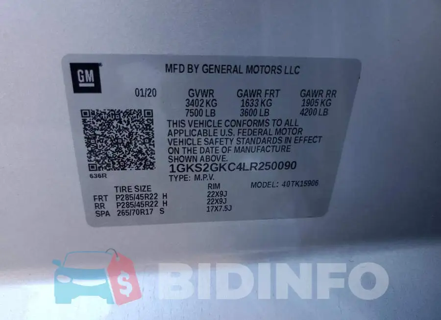 1GKS2GKC4LR250090 Photo# 13