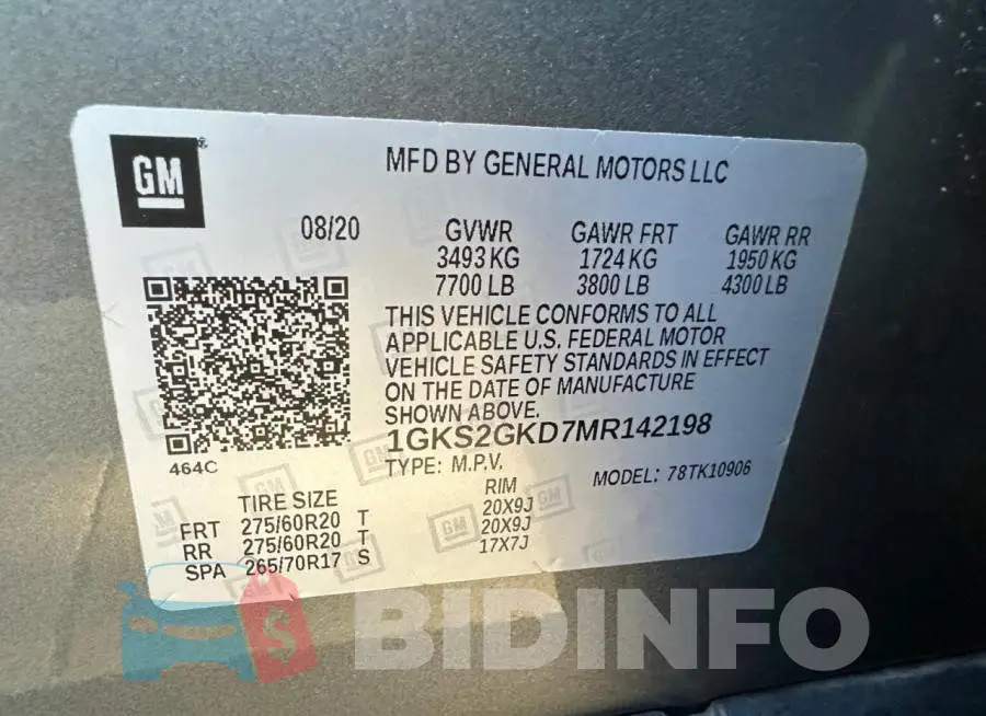 1GKS2GKD7MR142198 Photo# 10