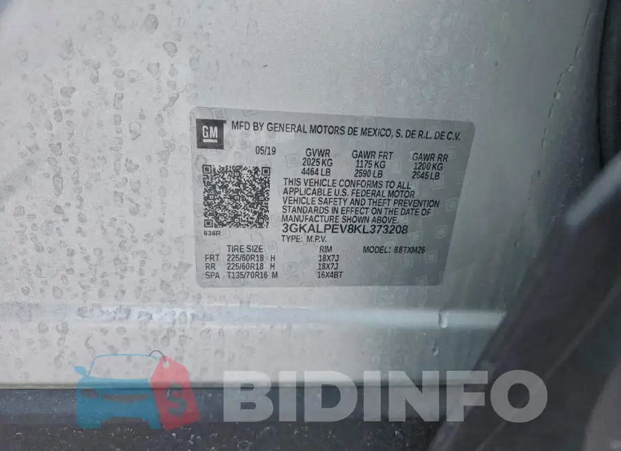 3GKALPEV8KL373208 Photo# 13