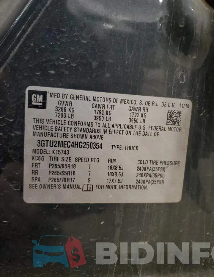3GTU2MEC4HG250354 Photo# 12