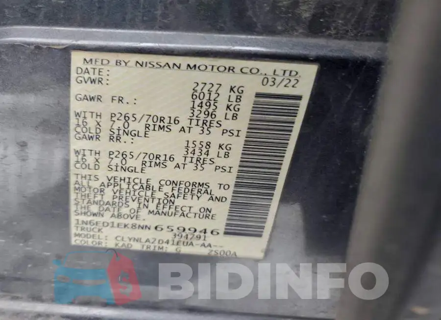 1N6ED1EK8NN659946 Photo# 12