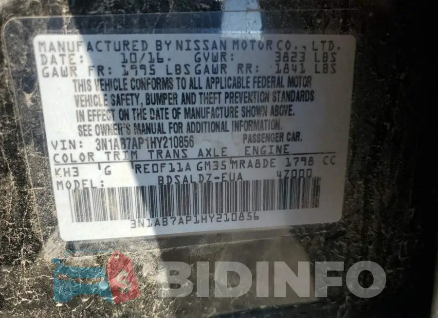 3N1AB7AP1HY210856 Photo# 12