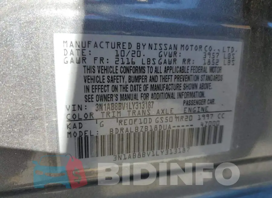 3N1AB8BV1LY313187 Photo# 13