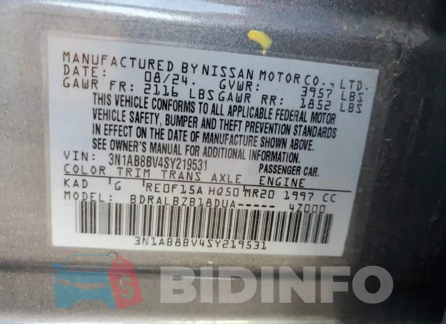 3N1AB8BV4SY219531 Photo# 12