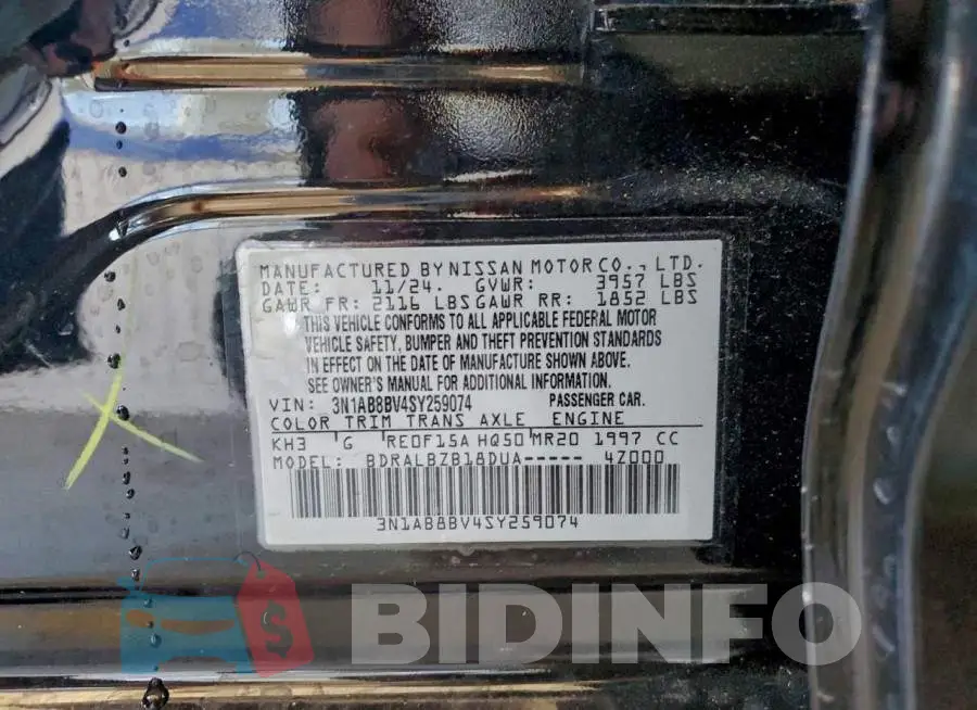 3N1AB8BV4SY259074 Photo# 12