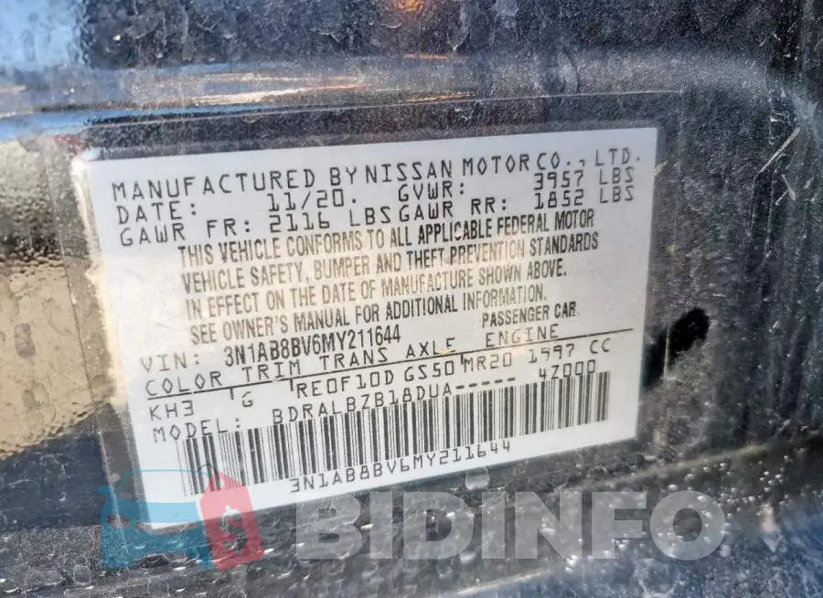 3N1AB8BV6MY211644 Photo# 12