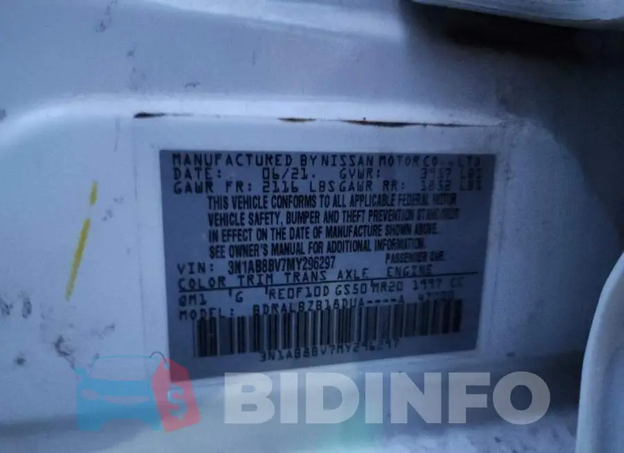 3N1AB8BV7MY296297 Photo# 13