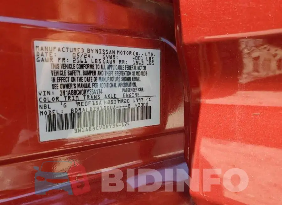 3N1AB8CV0RY354174 Photo# 12