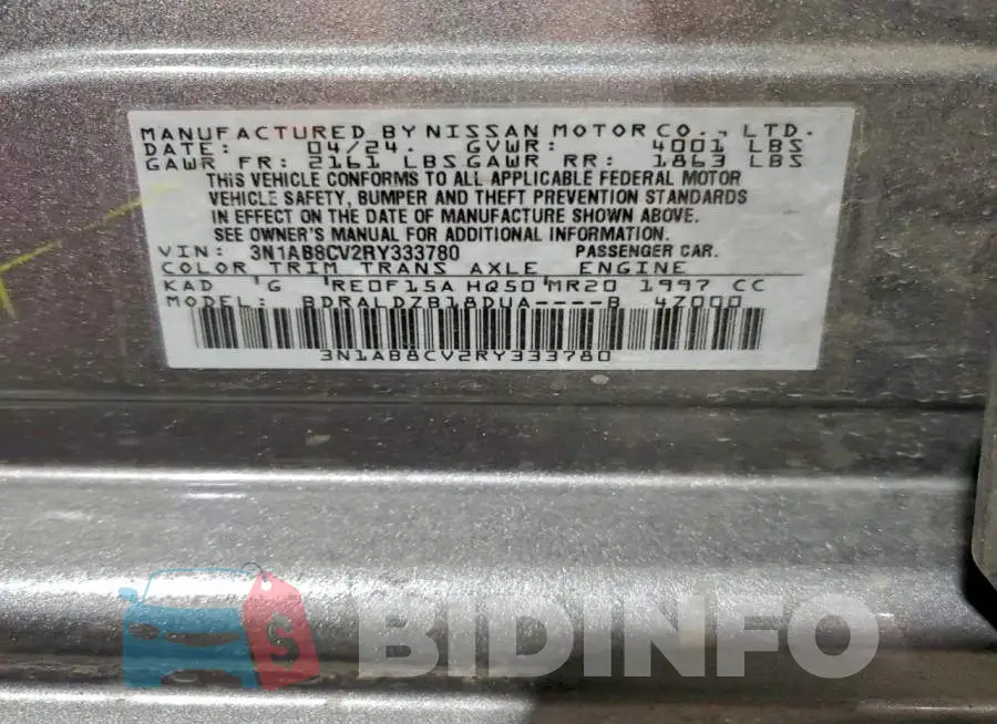 3N1AB8CV2RY333780 Photo# 12