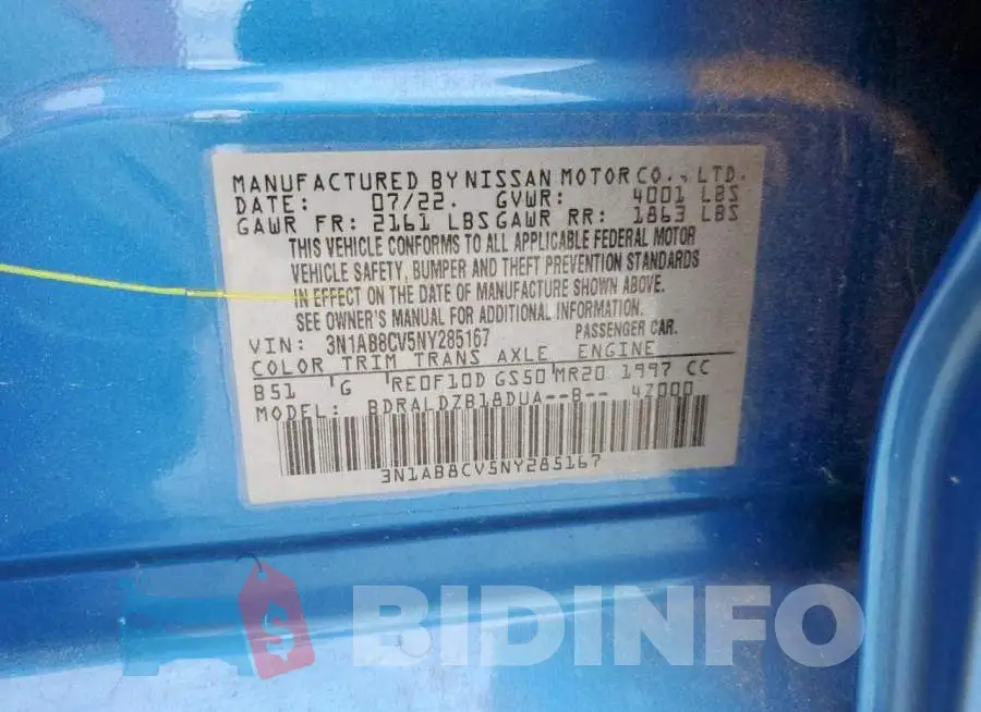 3N1AB8CV5NY285167 Photo# 12