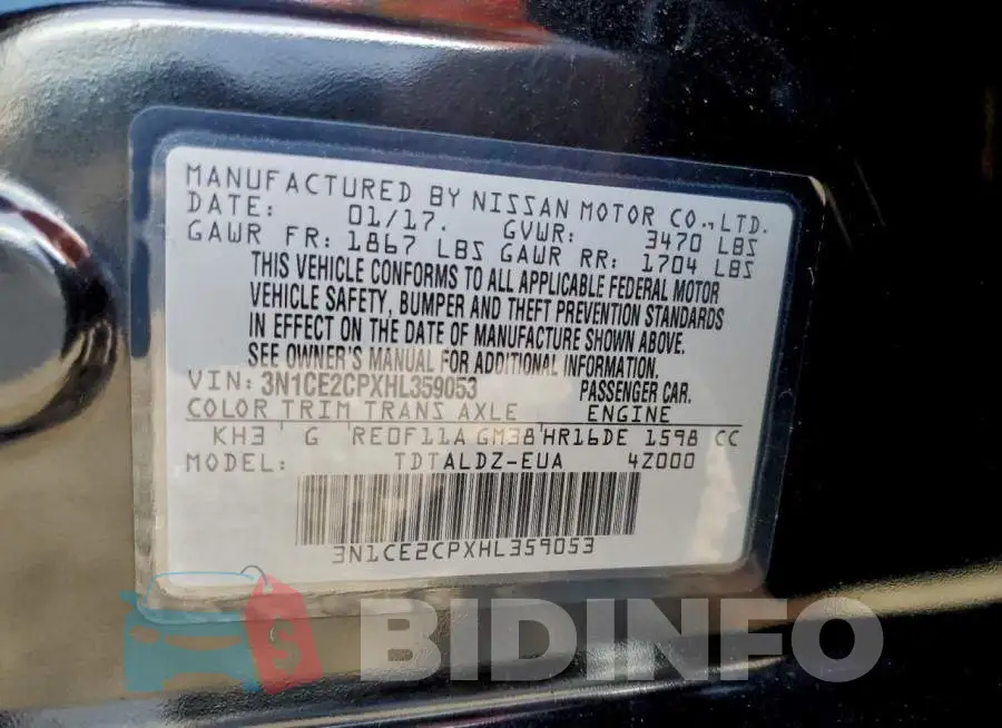 3N1CE2CPXHL359053 Photo# 12