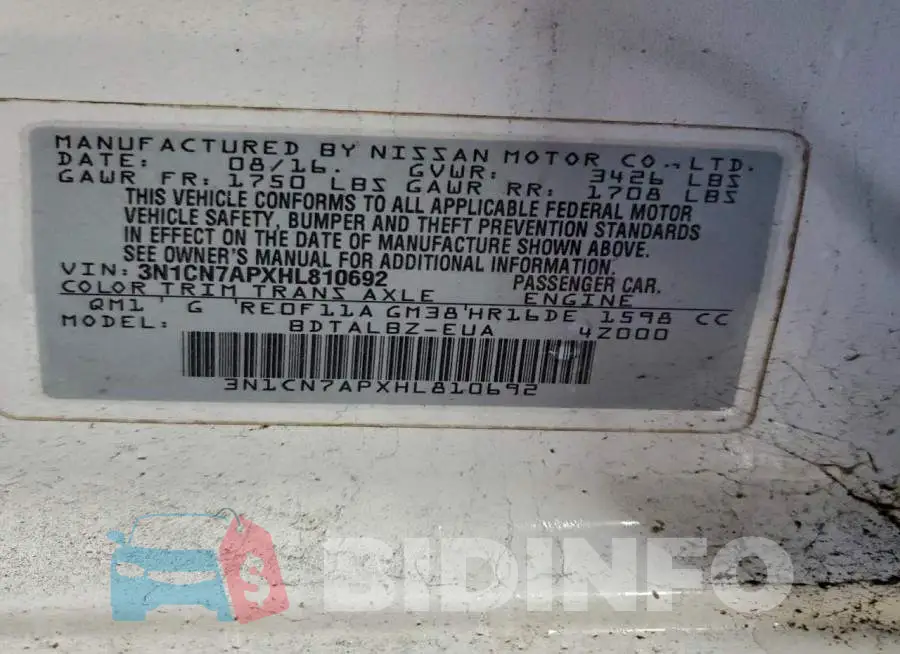 3N1CN7APXHL810692 Photo# 12