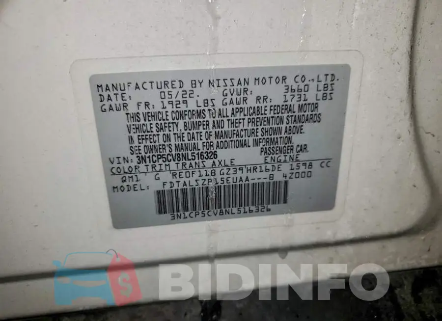 3N1CP5CV8NL516326 Photo# 14