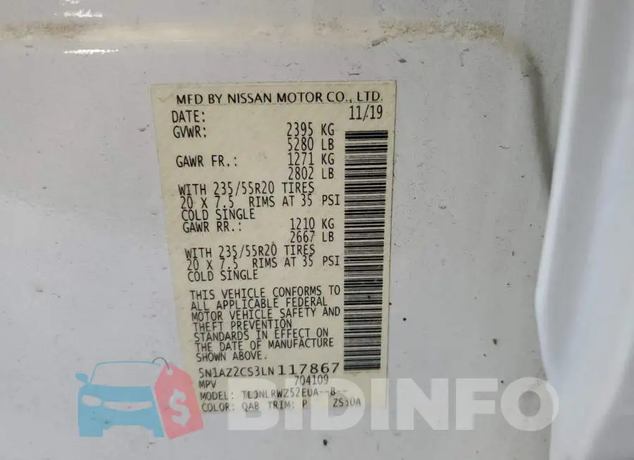 5N1AZ2CS3LN117867 Photo# 13
