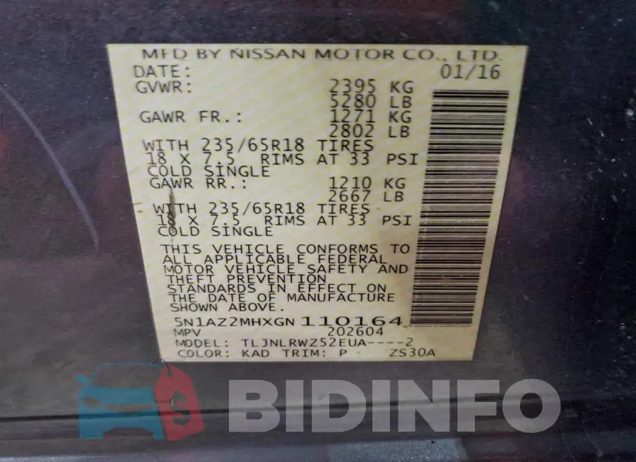 5N1AZ2MHXGN110164 Photo# 13
